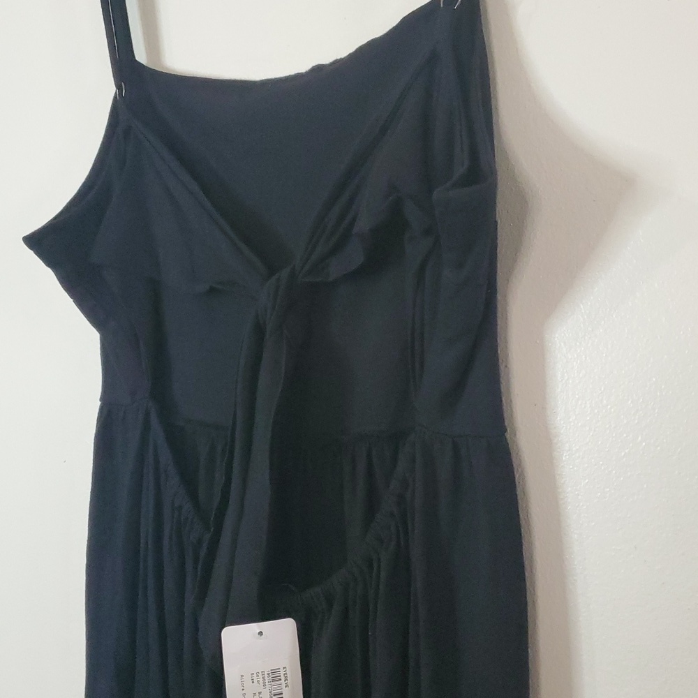 NWT Michael Stars Evereve Allora Dress Size Extra Large Black Tie Back Midi Dres - Picture 11 of 14